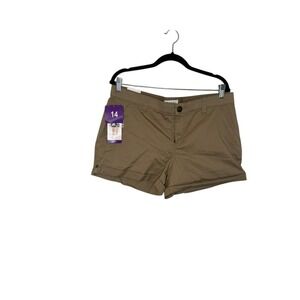 Boston Traders Tan Shorts Womens Size 14‎ Casual Cuffed Khaki NWT
